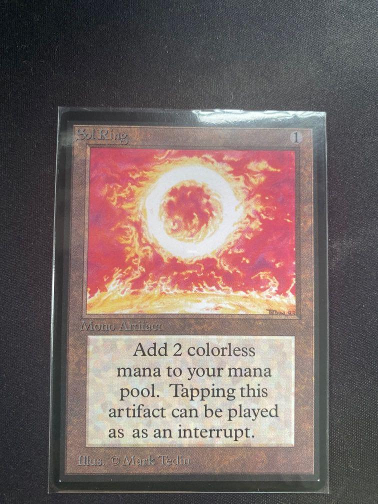 Sol ring Beta (Category: Raw Cards) located in Singapore. Submitted by jaredvxnn (Listing ID 1147167868, Image 1). Description: old card little scrapes on back not too bad no nego.