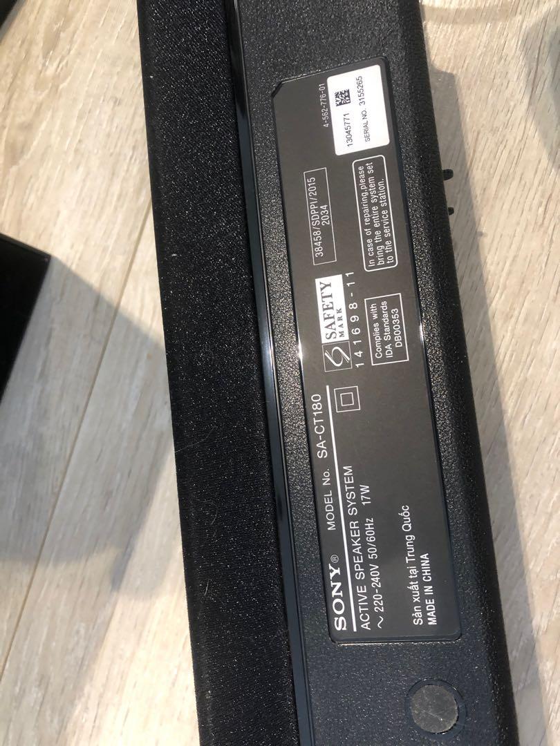 Sony HTCT180 Subwoofer + SACT180 Soundbar, 音響器材, Soundbar、揚聲器、藍牙喇叭、耳擴