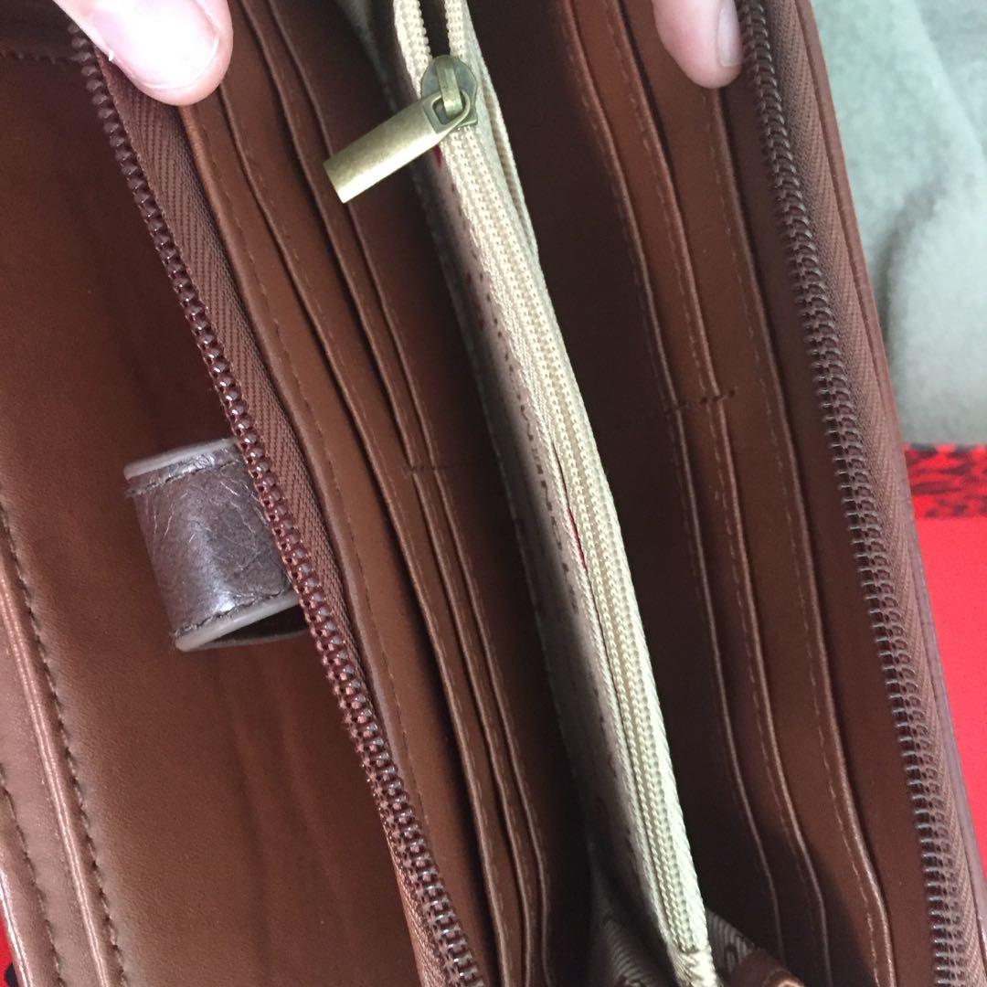 Stone Mountain Black Leather Paisley Zip Around Wallet & Checkbook NEW