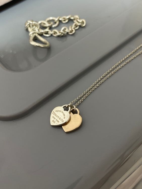 Tiffany silver and 2024 rose gold necklace