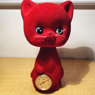 Vintage Citizen Thermometer Bobble Head Cat and Coin Bank