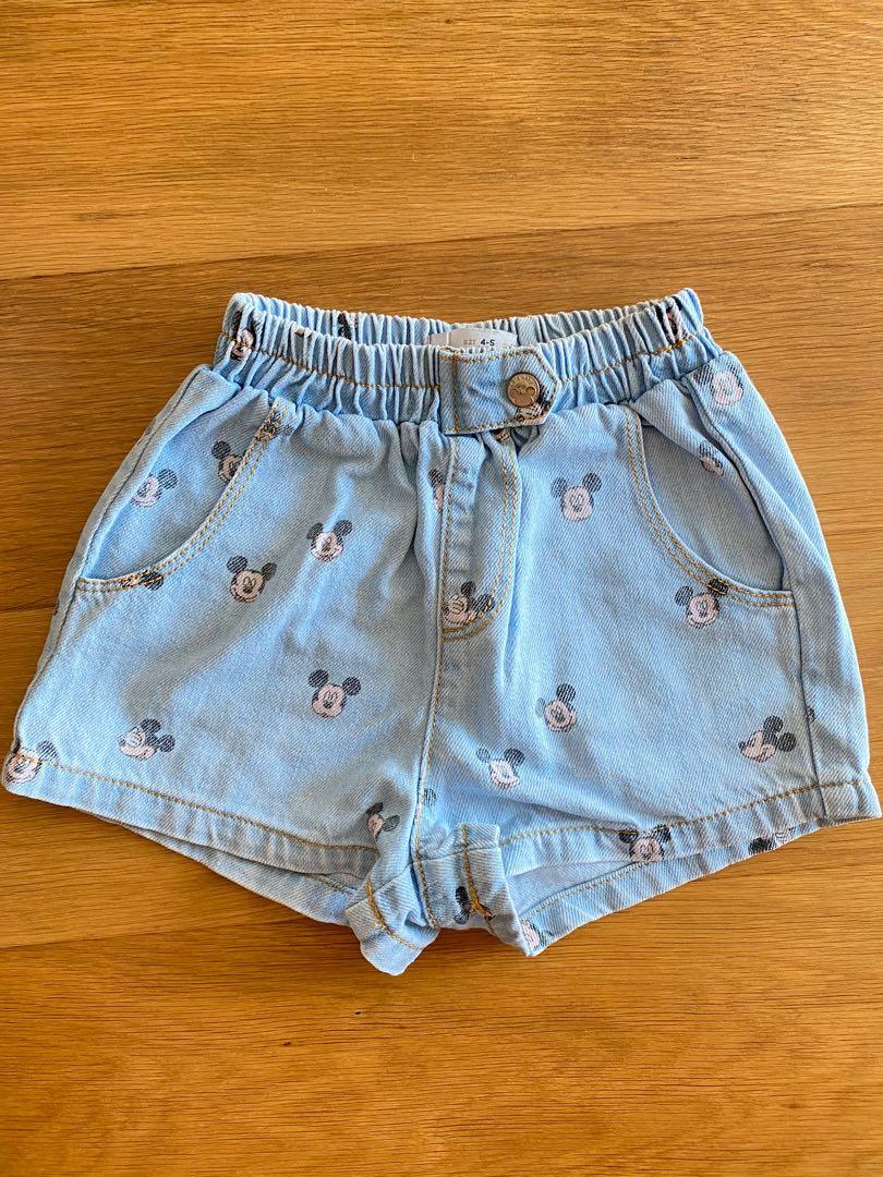 Mickey denim shorts zara top