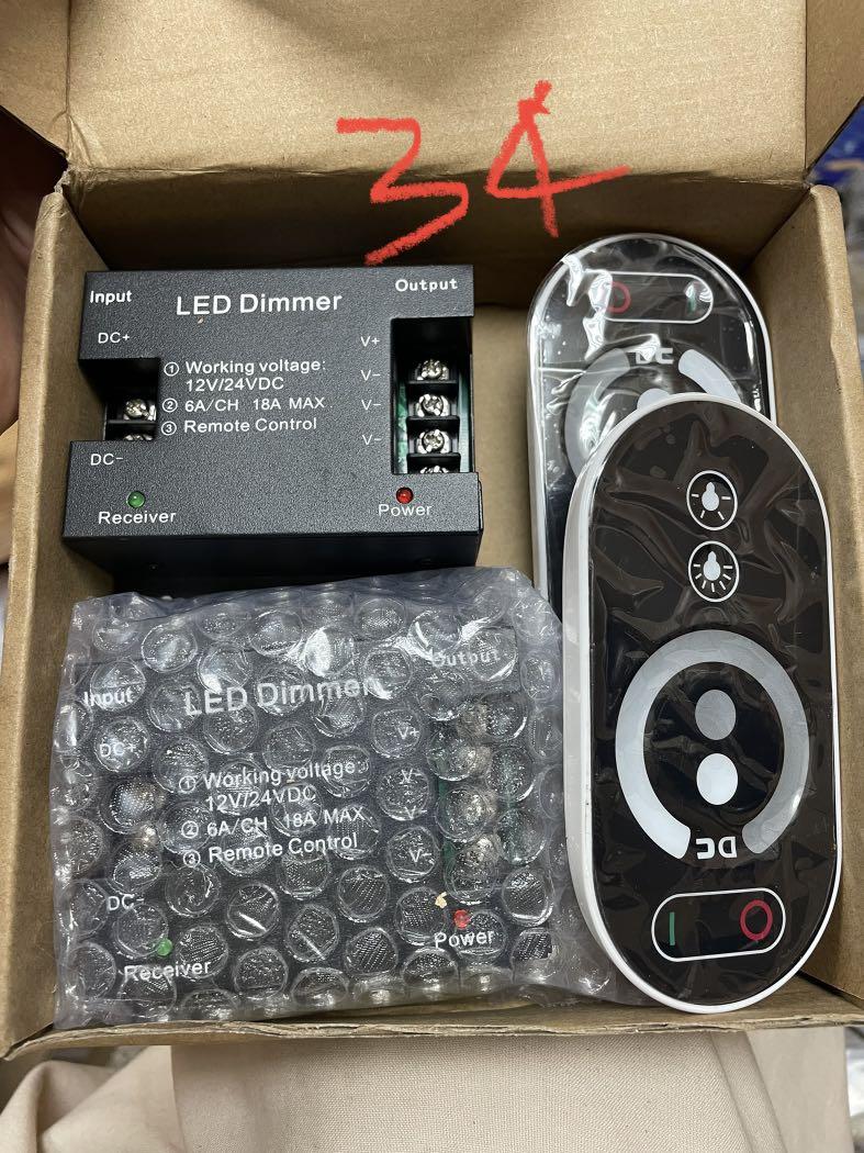 12V/24V Rainbow Touch 18A 3 Channel RGB LED Controller with RF Remote ...