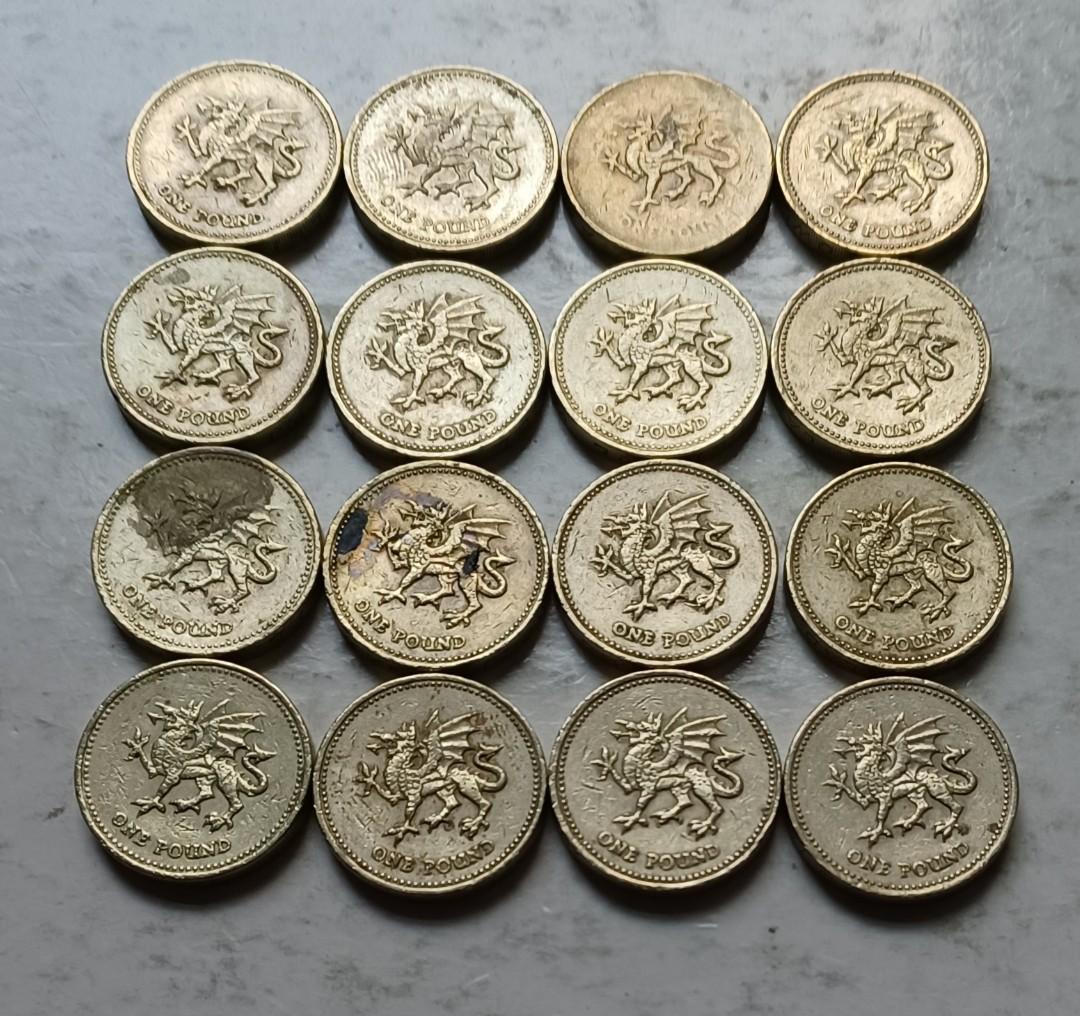 英國2000年1英鎊硬幣共16枚(品相實物如圖), 興趣及遊戲, 收藏品及紀念品, 錢幣- Carousell