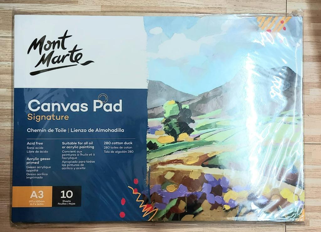 全新 Mont Marte,Canvas Pad 塑膠彩畫布, 興趣及遊戲, 手作＆自家設計, 文具及工藝 畫作及印刷品 Carousell