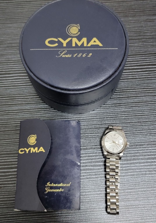 瑞士司馬Swiss CYMA Automatic 25 Jewels 女裝自動鋼帶腕錶透明錶背 