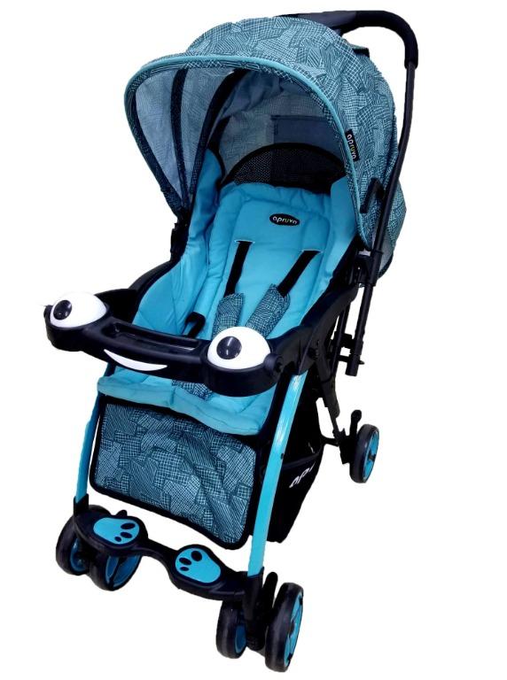 Apruva Aller Baby Stroller Reversible Handle SD-22 (Category: Strollers) located in Quezon City. Submitted by sellermrlein (Listing ID 1146975209, Image 2). Description: for delivery via shopee you may click this link https://shp.ee/kchreg9 -Reversible Handle -Standing When Fold -Child's tray with cup holder convertible to toys -Five point safety harness for child protection -Easy to fold -Multi-position reclining seat for baby's comfort -Expanda