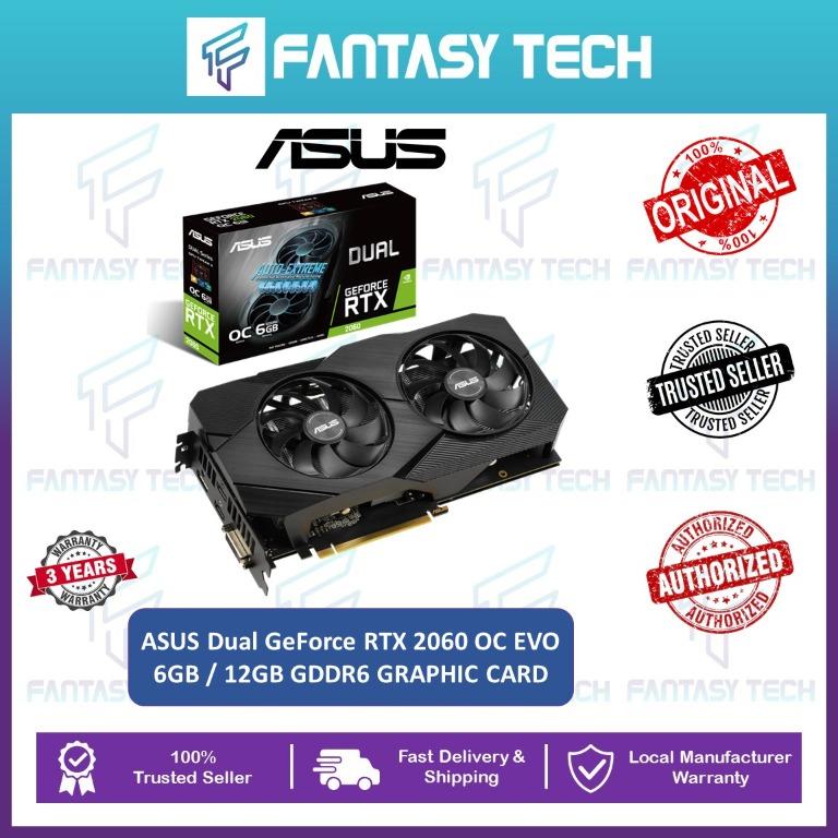 ASUS Dual GeForce RTX™ 2060 EVO 12GB GDDR6, Graphics Card