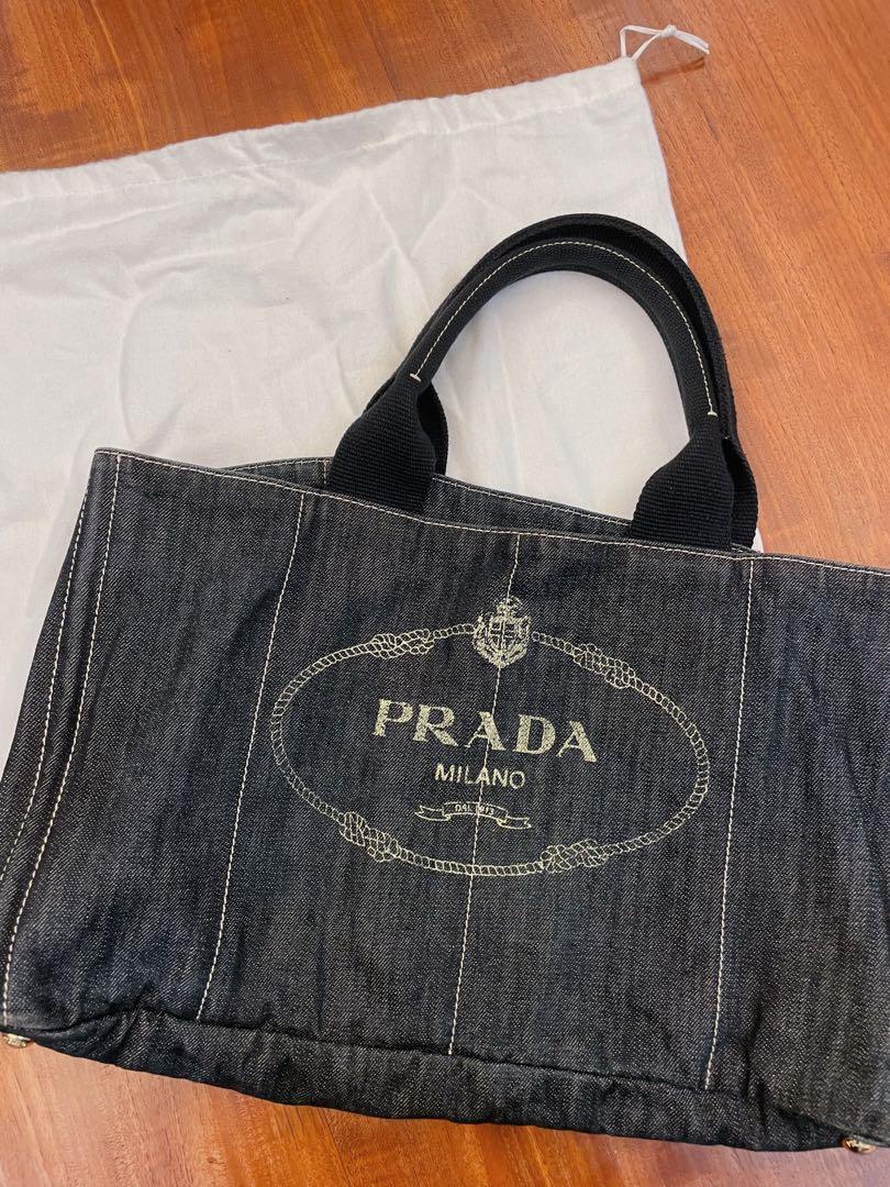 Authentic ? Vintage Prada Denim Tote Large, Luxury, Bags & Wallets on  Carousell
