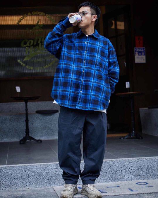 BEAMS SSZ NEIL SHIRT BLUE CHECK M シャツ