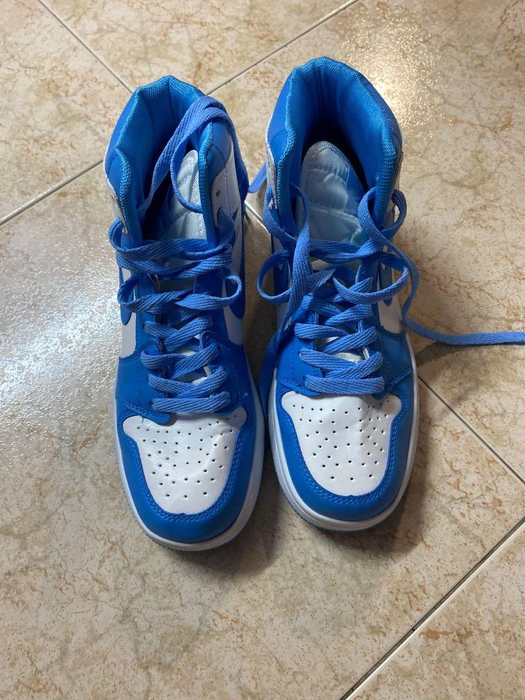 women's blue high top sneakers