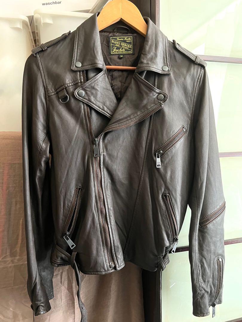 Blue heroes leather jacket cheap