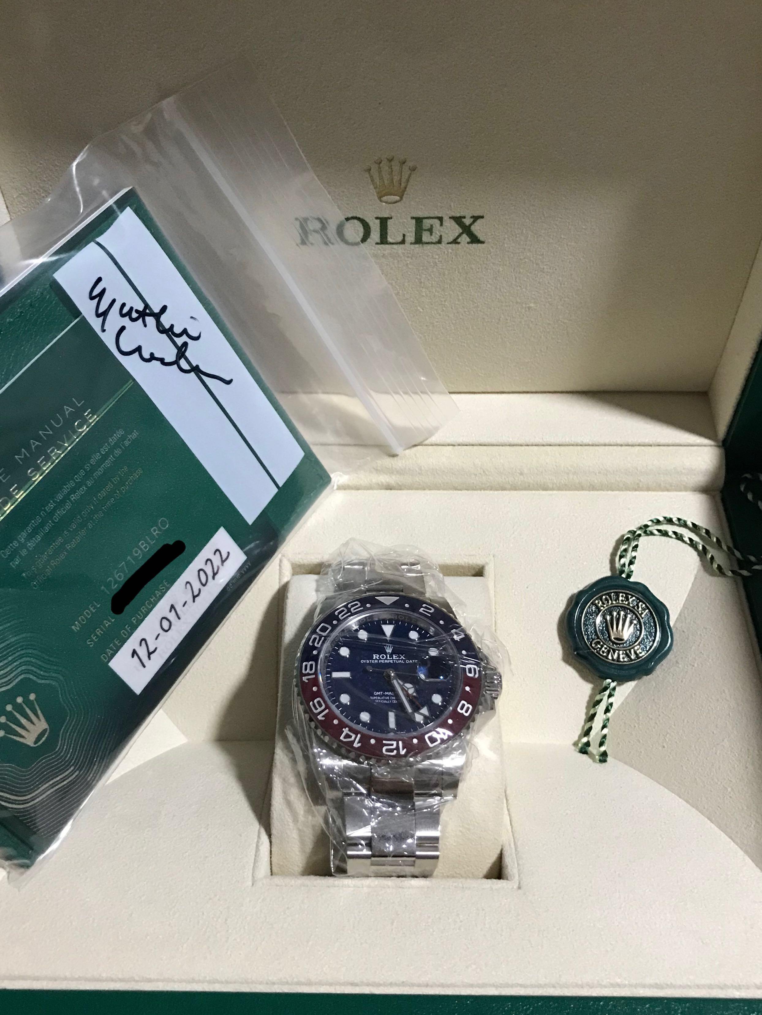 BNIB 126719BLRO Rolex GMT Master II Pepsi BLUE Dial Full White