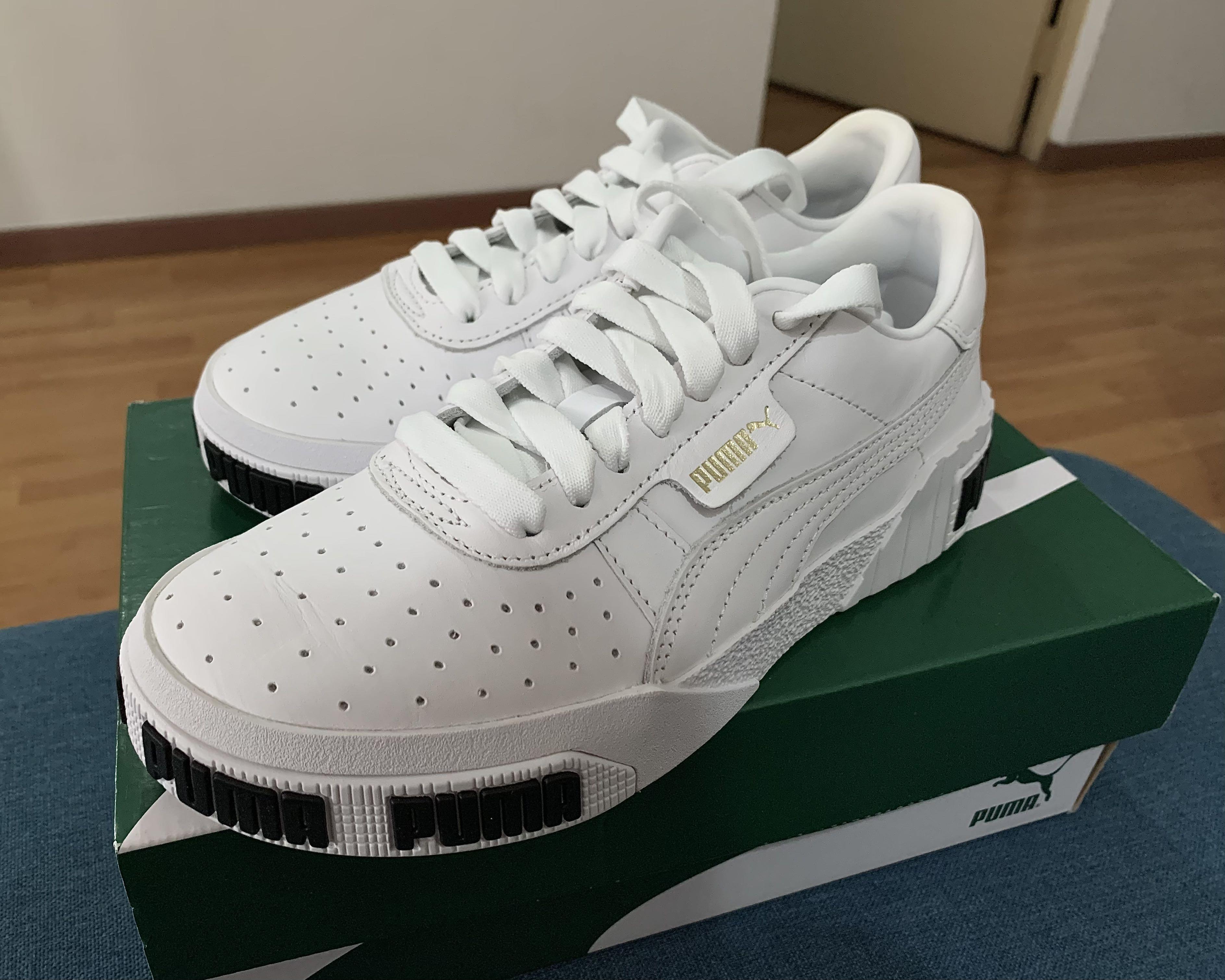 BNIB Puma Cali Bold Wn s White Metallic Gold Women Shoes Sneakers