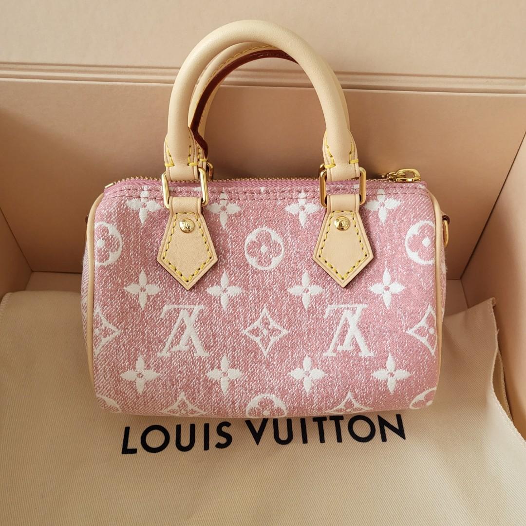 Louis Vuitton Denim Nano Speedy Bandouliere Pink Leather Type: Denim  Hardware: Gold Tone Year: Microchipped Condition: 9.9 Comes With:…
