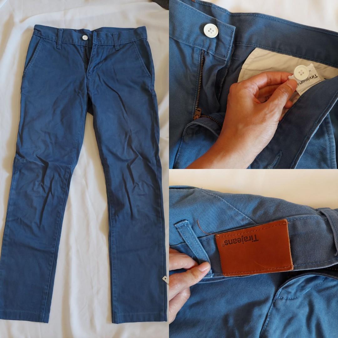 Chino pants blue size 28, Fesyen Pria 