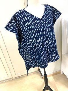 Fish tail japanese cotton blouse