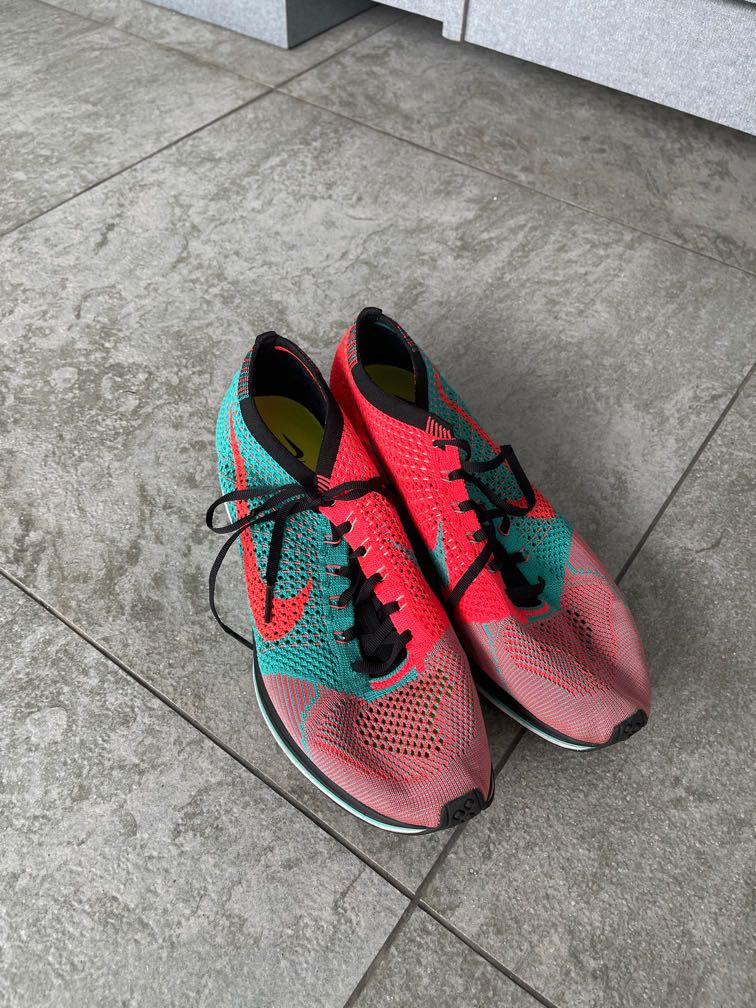 Nike Flyknit Racer HyperJade Men s Fashion Footwear Sneakers on