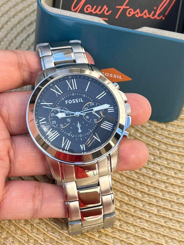 Fossil men's grant stainless sales steel chronograph quartz watch