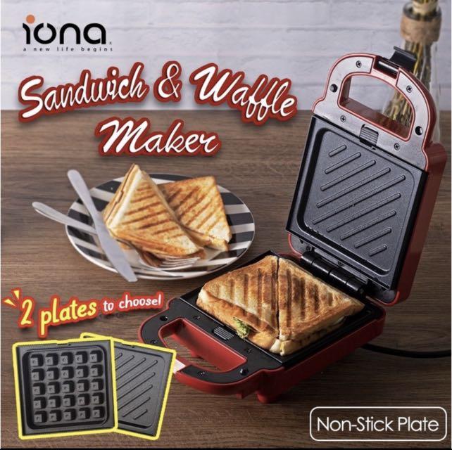 2 in 1 sandwich and waffle maker