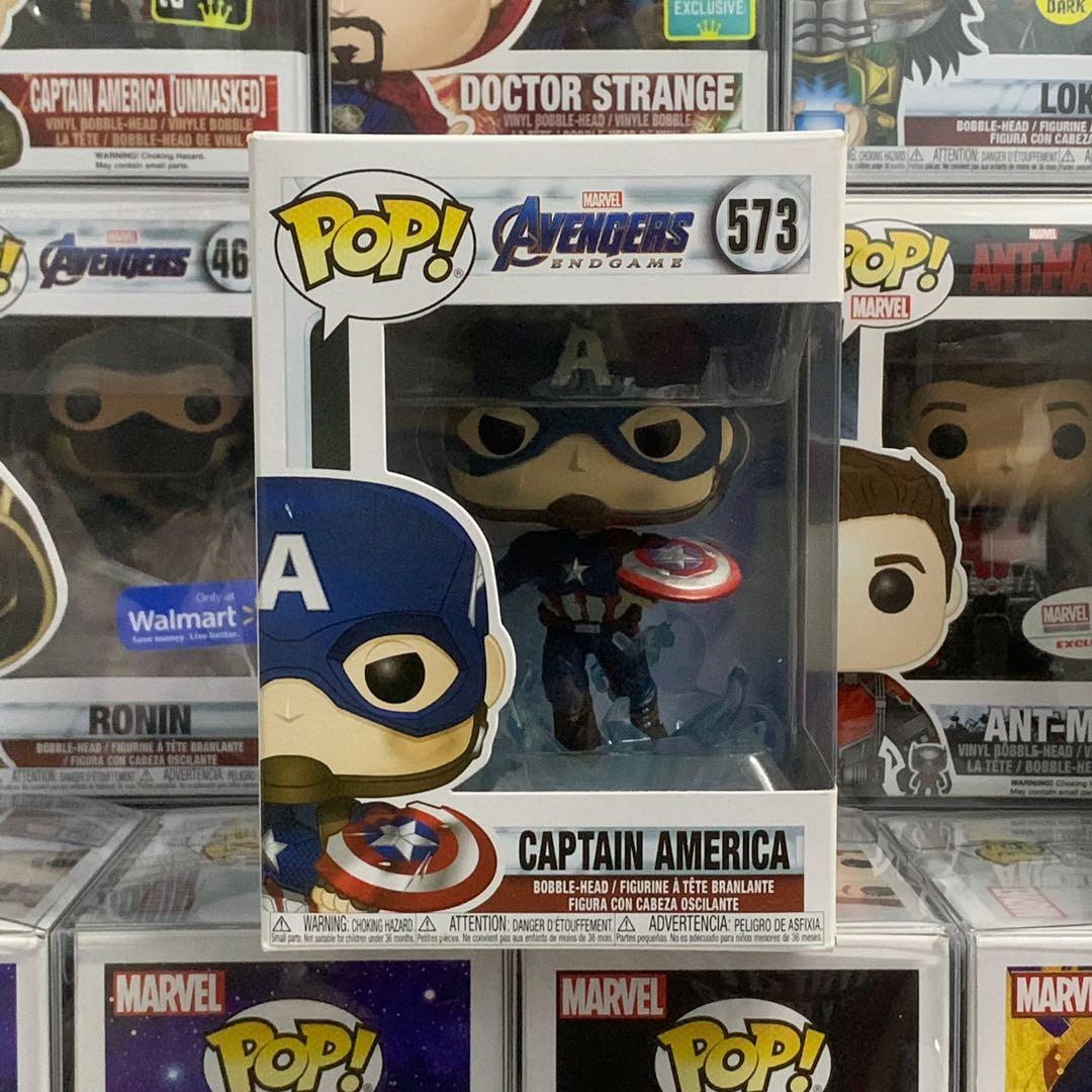 Funko Pop! Marvel: Avengers Endgame - Captain America with Broken Shield &  Mjoinir