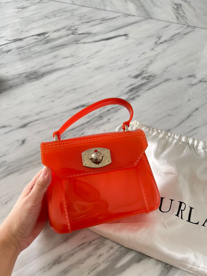 Furla Orange mini jelly bag