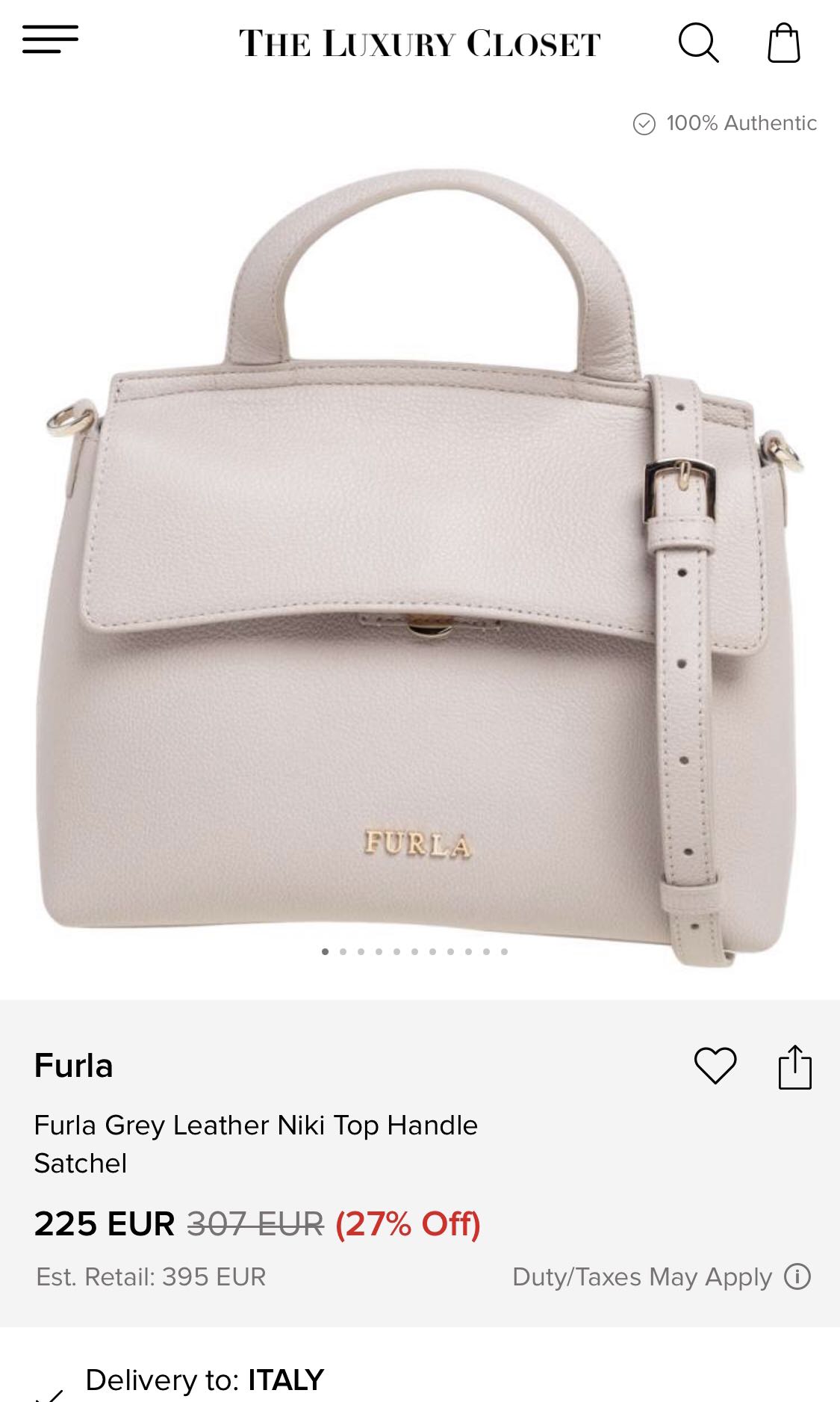 Furla White leather Niki Top Handle Satchel Women s Fashion Bags