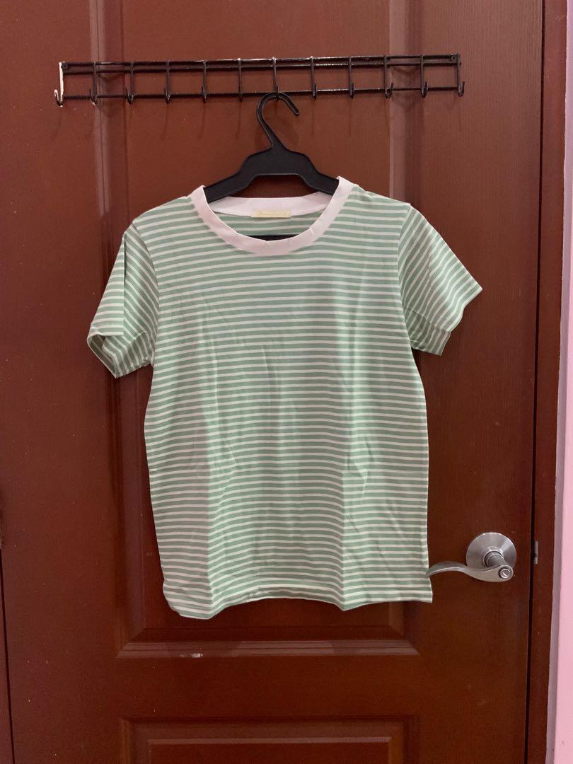 Green and White Striped Shirt (Category: Shirts) located in Antipolo. Submitted by nuggets09 (Listing ID 1147426168, Image 1). Description: No Brand Striped Shirt - cotton material - fits M - payment via Gcash - Lalamove/Grab/LBC Delivery.