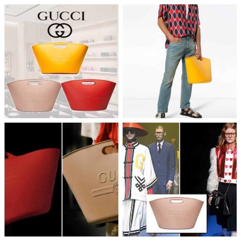 Gucci yellow top rubber tote