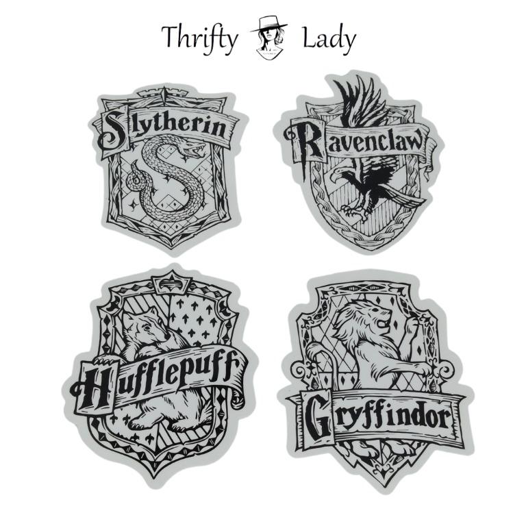 Harry Potter Collection: Black & White Minimalist Hogwarts House