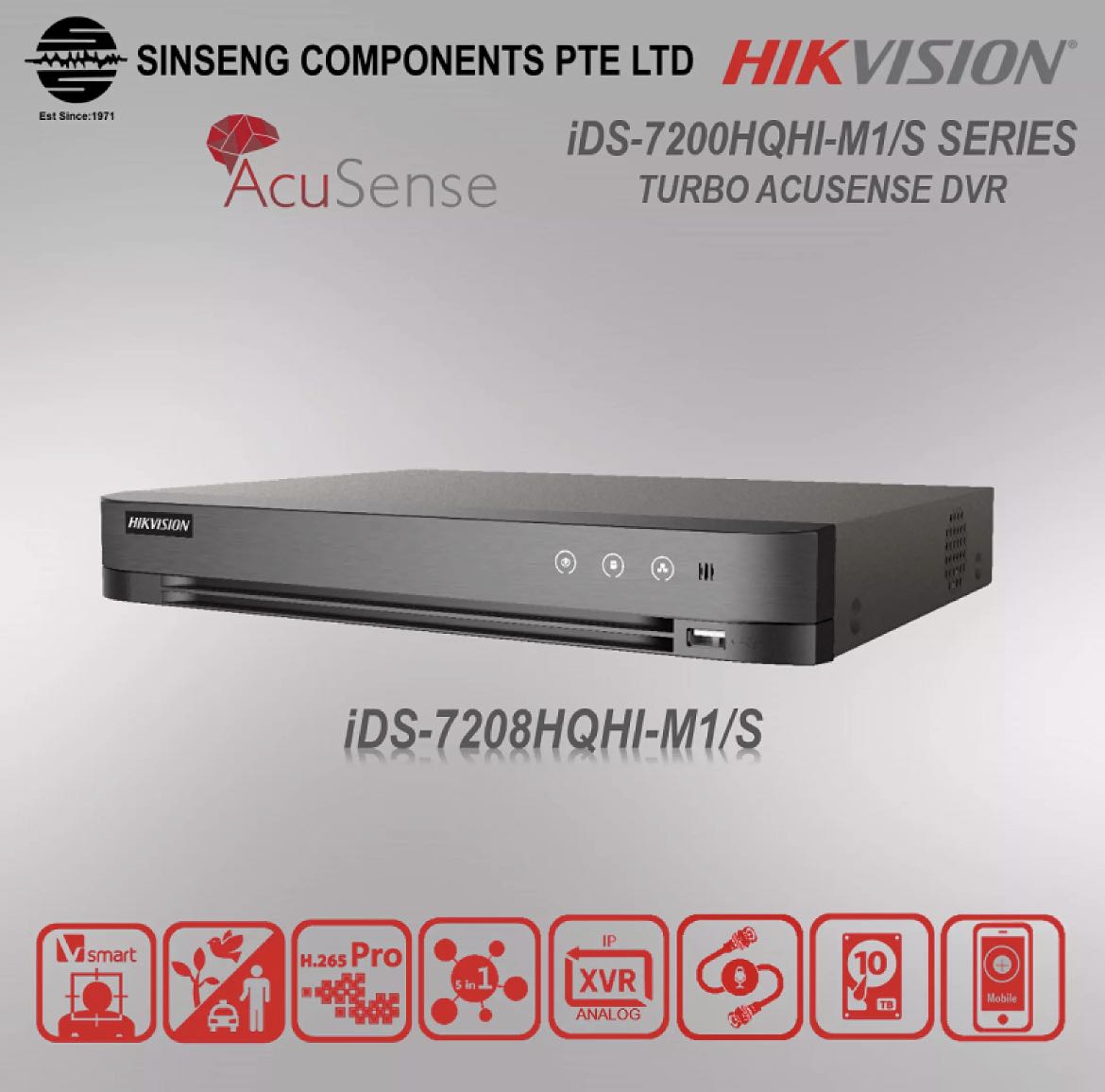 Hikvision 8CH DVR [AcuSense ModeliDS7208HQHIM1/S Series or 4K iDS