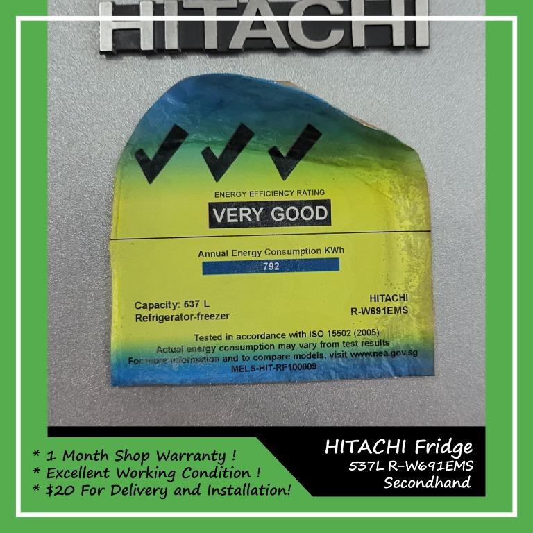 HITACHI Fridge 537L RW691EMS, TV & Home Appliances, Kitchen Appliances