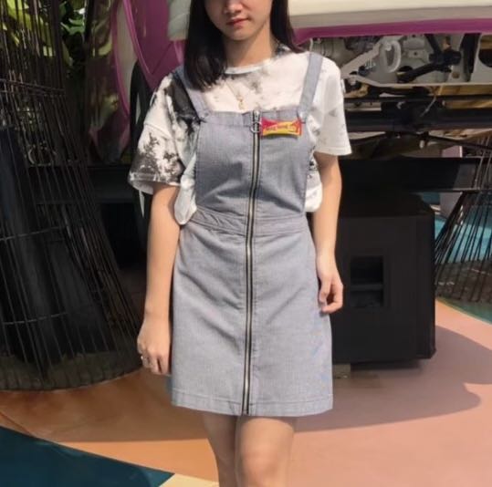H M Overall Dress Fesyen Wanita Pakaian Wanita Gaun Rok di