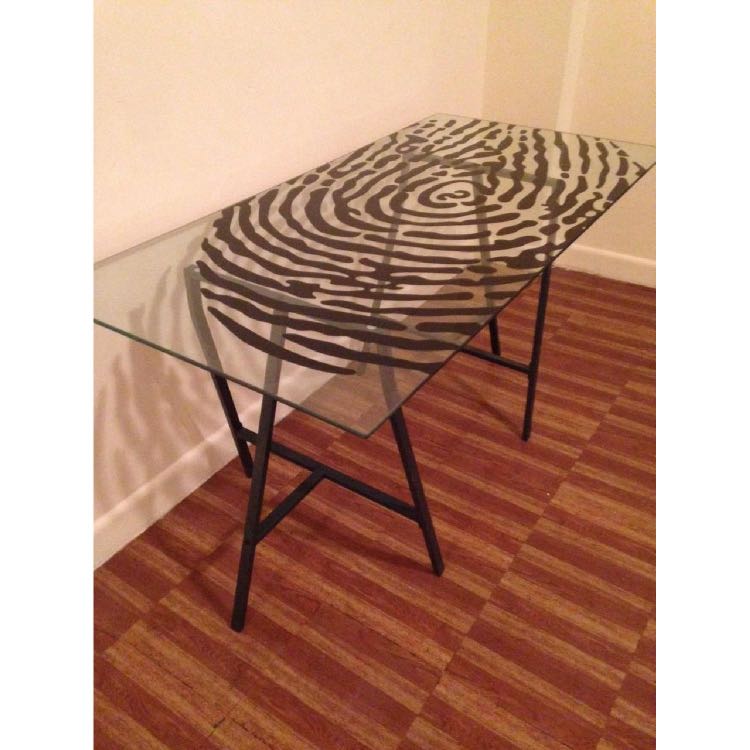 IKEA GLASHOLM glass table top / desk, Furniture & Home Living