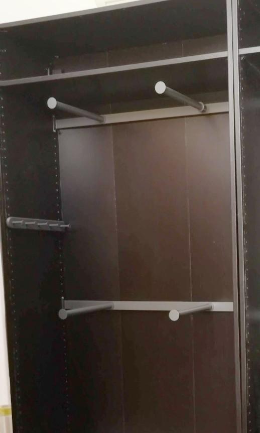 Ikea PAX Wardrobe (blackBrown) with 2 levels of 2 x pullout clothes