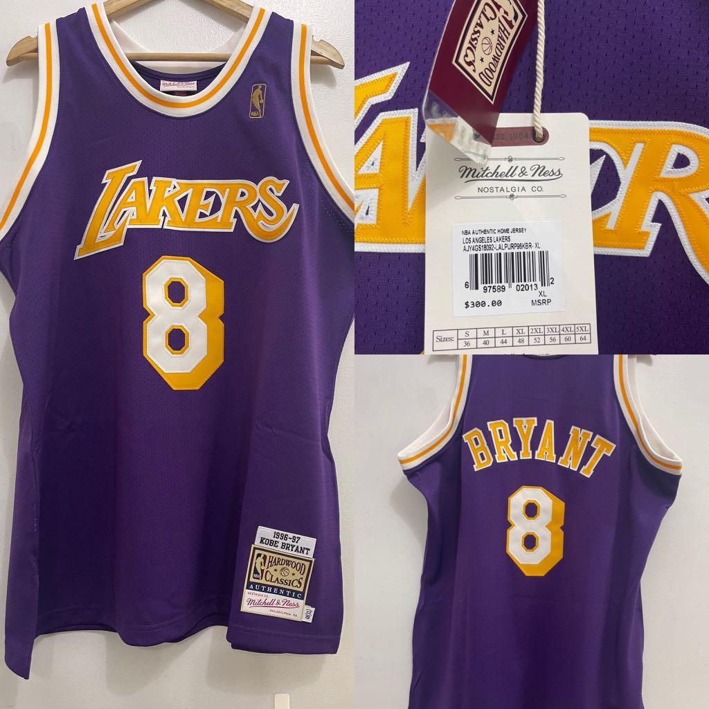 100% Authentic Kobe Bryant Mitchell Ness 96 97 Lakers HWC Jersey Size 44 L  Mens