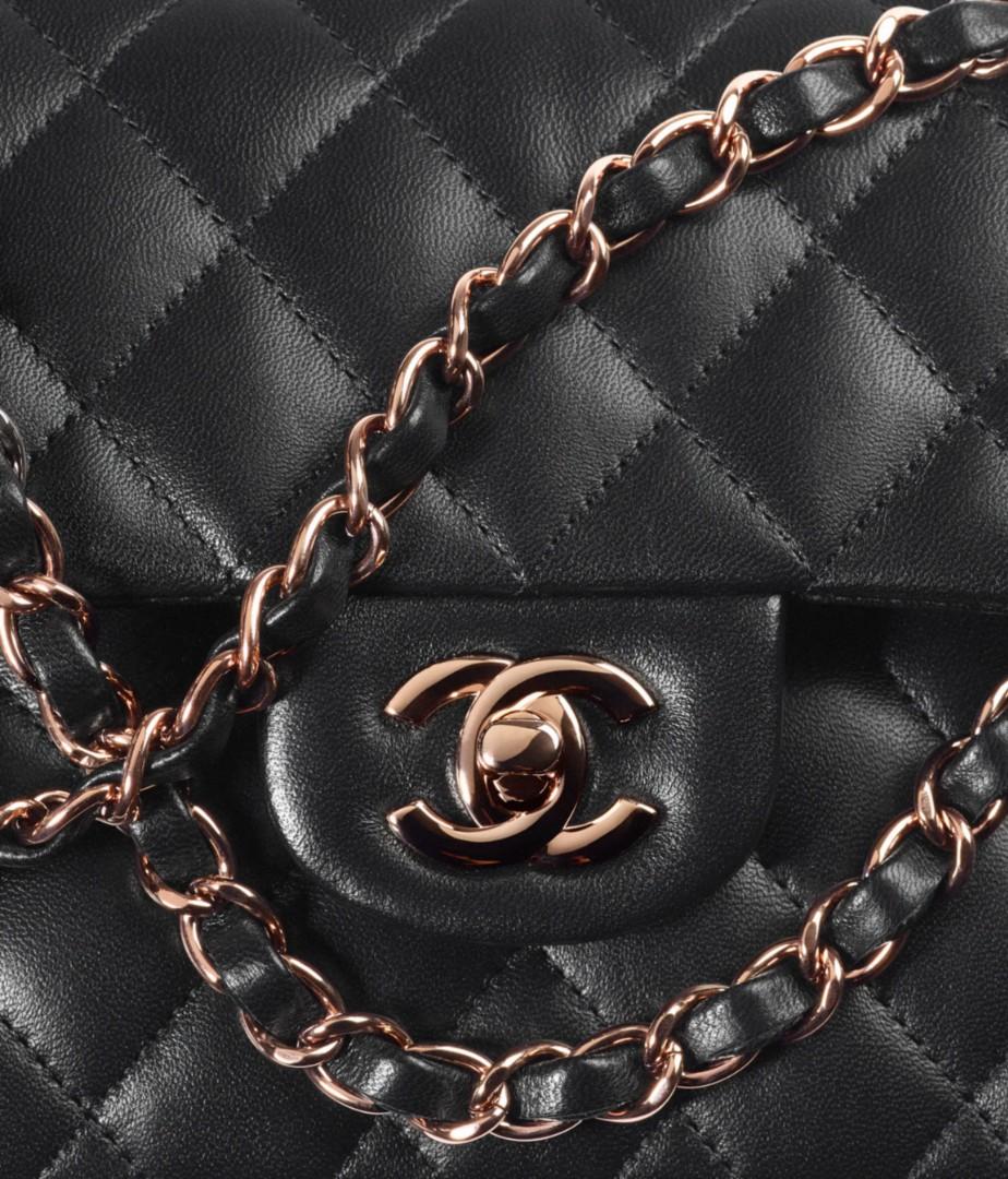 Gold chanel new arrivals flap bag