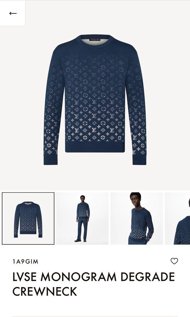 Louis Vuitton, Sweaters, Louis Vuitton Mens Blue Lvse Monogram Degrade  Crewneck