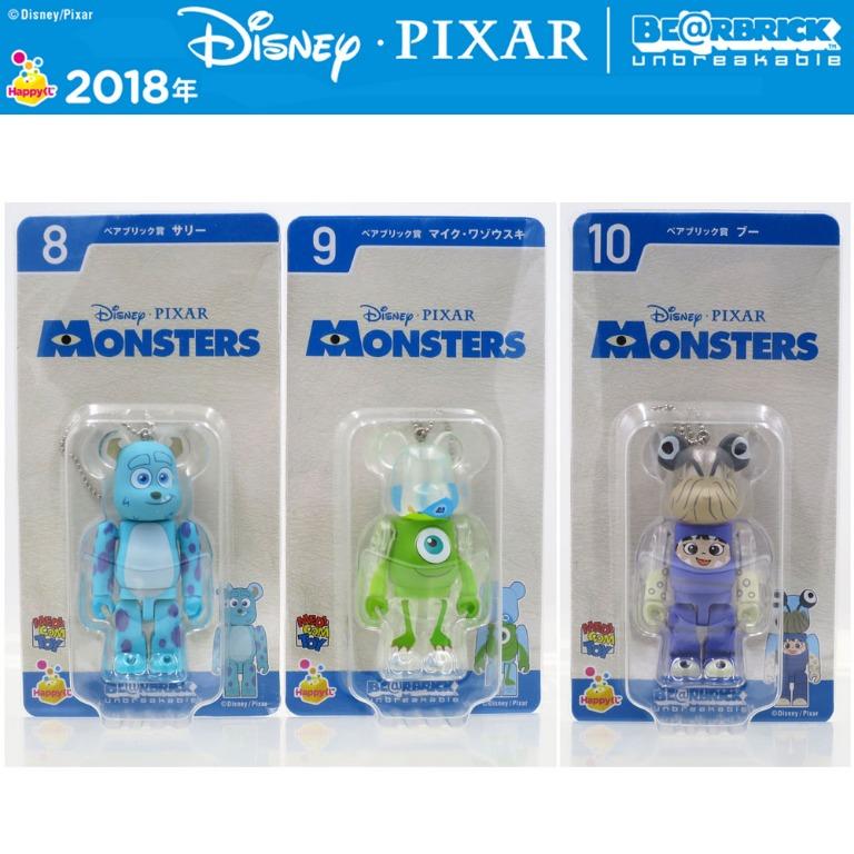 Medicom Toy Happy Kuji 2018 Disney Pixar Be rbrick Bearbrick 100 Monsters Inc. Sullivan Mike Boo Set 3pcs 8 10