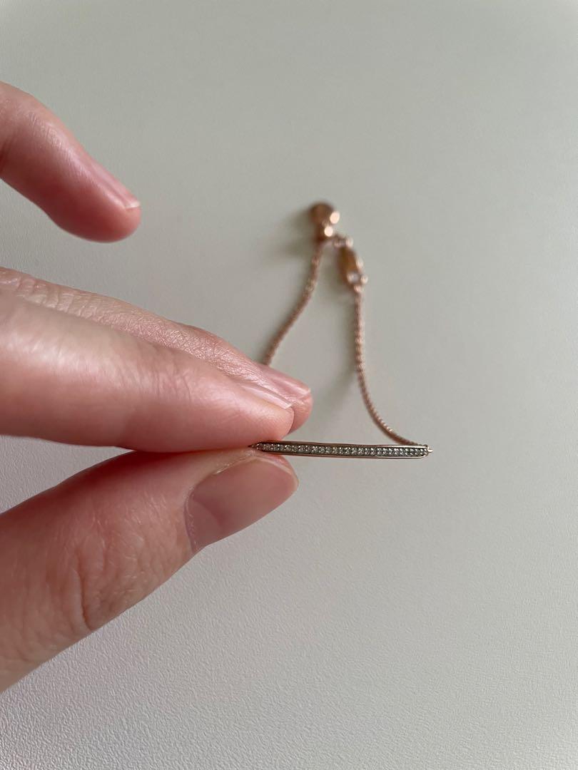 Monica Vinader Skinny Short Bar Bracelet Rose Gold
