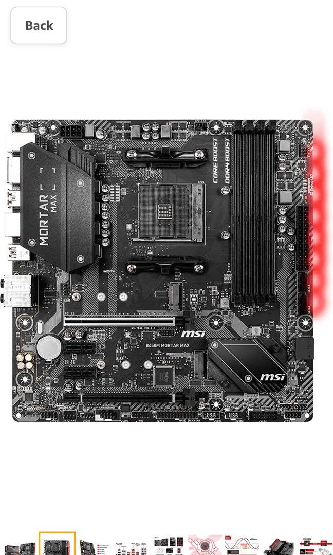 Msi b450m mortar max micro atx am4 motherboard hot sale