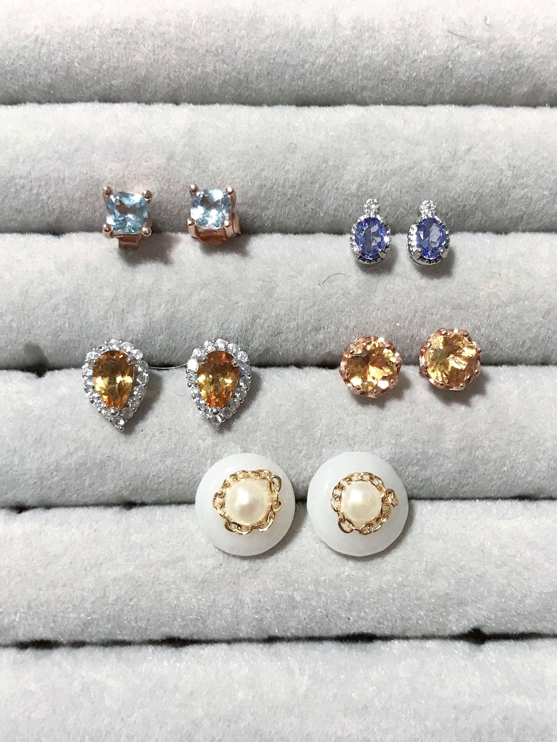Gemstone earrings studs best sale