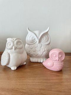 NEW Porcelain/ Ceramic Owls Figurines
