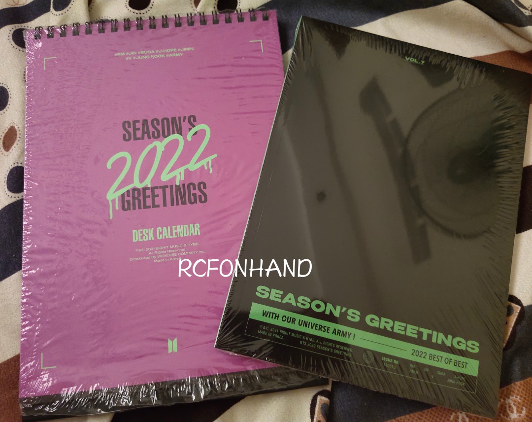 Onhand BTS Season's Greetings SG 2022 Desk Calendar Diary Set, Hobbies