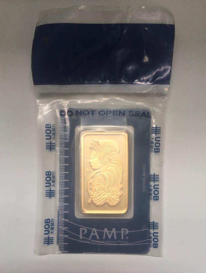 PAMP 100g Gold Bar in UOB Seal, Hobbies & Toys, Memorabilia ...