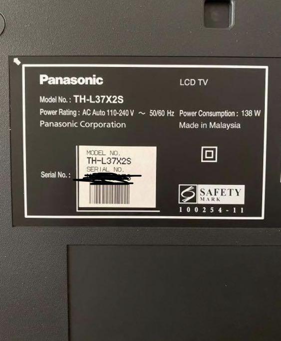 Panasonic TV 37 Inch Flat Screen Lcd TV Television Th-l37x2s, TV & Home ...