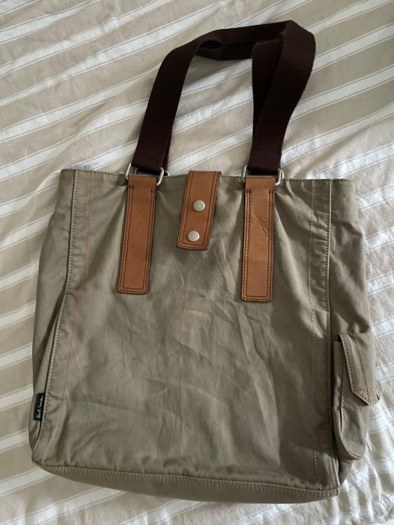 Paul Smith Canvas Tote Unisex with Leather Trim