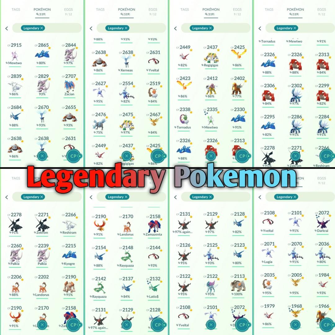 Pokemon Go Account For Sale With 133 Shiny and 119 Legendary With 203 Perfect IV Level [39] 