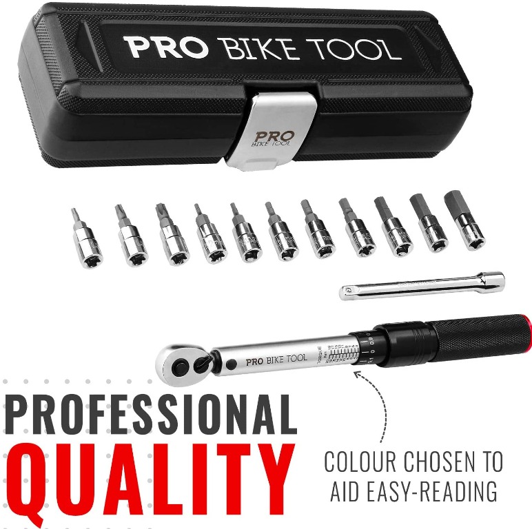 PRO BIKE TOOL 1/4 Inch Drive Click Torque Wrench Set – 2 to 20 Nm ...