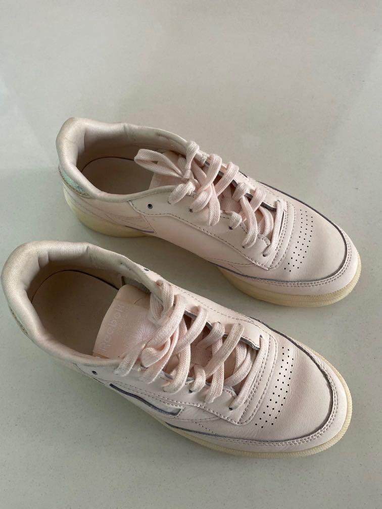 Reebok Club C 85 Pink Holographic Sneakers